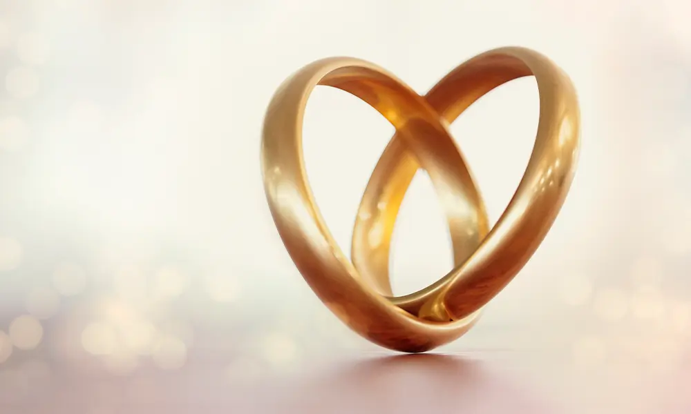 Two Rings together forming a heart.